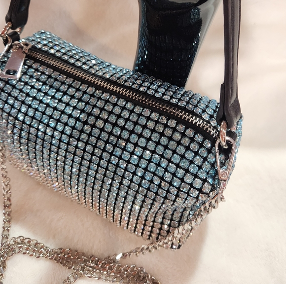 Madison West Rhinestone Chain Crossbody Purse - Picture 3 of 9